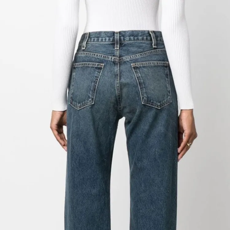 NILI LOTAN Washed Straight-leg Jeans-5