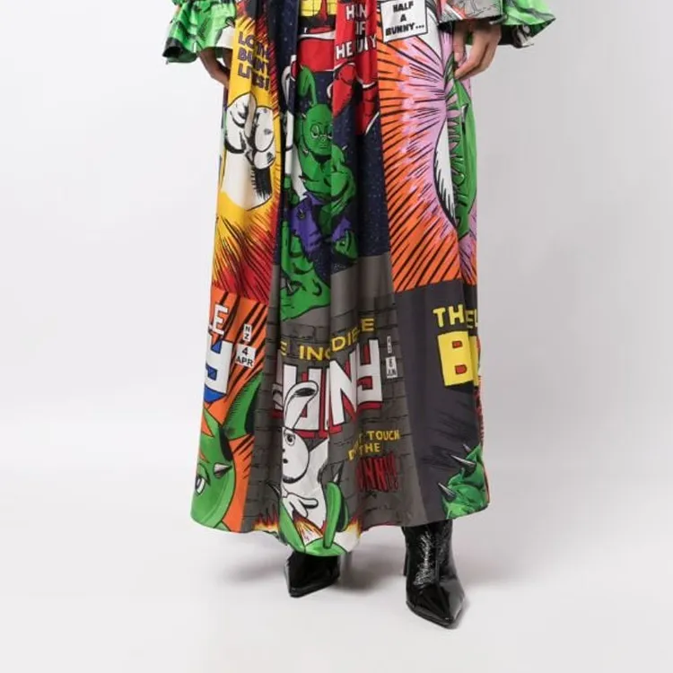 NATASHA ZINKO Comics print Maxi Dress-1