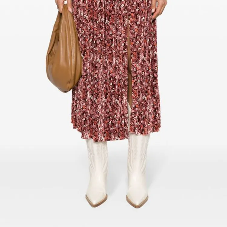 SABINA MUSAYEV Floral-print Pleated Midi Dress-4