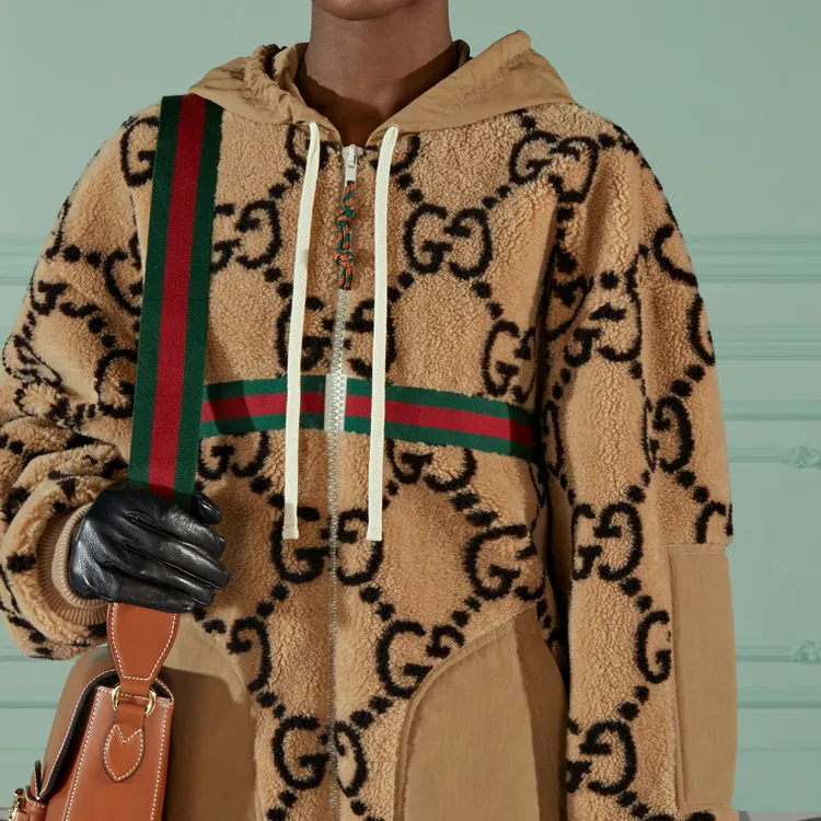 GUCCI Maxi GG pattern Fleece Jacket-3