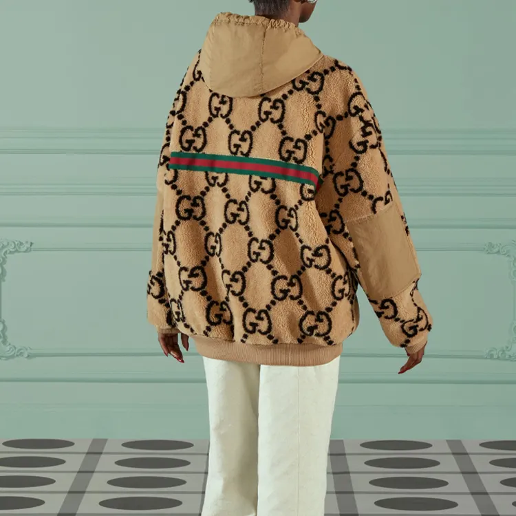 GUCCI Maxi GG pattern Fleece Jacket-2