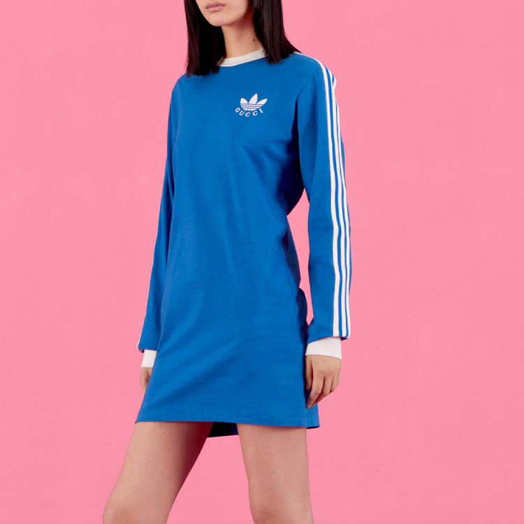 GUCCI x Adidas★素敵!Cobalt Blue T-Shirt Dress GUCCI X Adidas T-Shirt Dress Cobalt Blue - POIZON