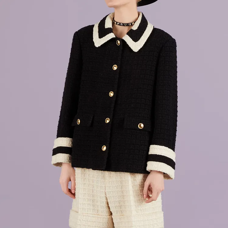 GUCCI Contrast trim Tweed Jacket-2