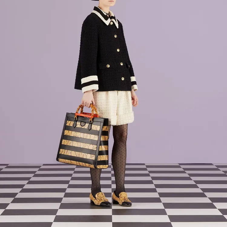 GUCCI Contrast trim Tweed Jacket-1