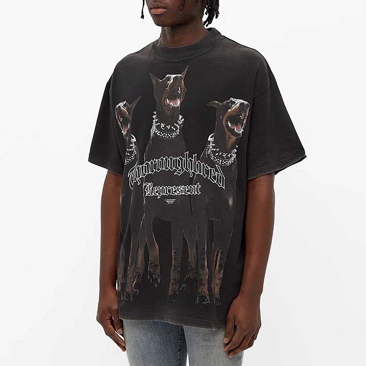 REPRESENT Thoroughbred T-Shirt Vintage Black - POIZON