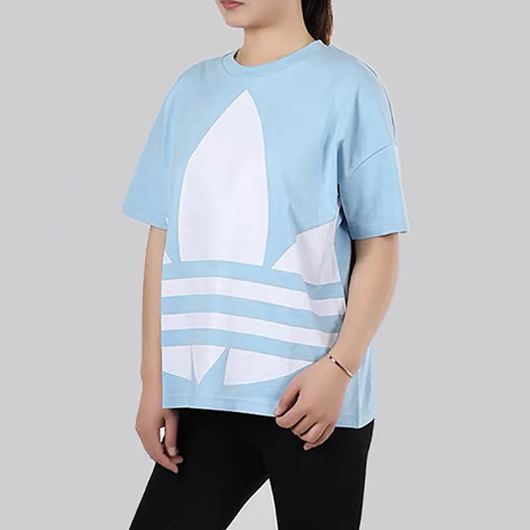 Adidas Originals Drop Shoulder Sleeve T Shirt Women's Blue-3