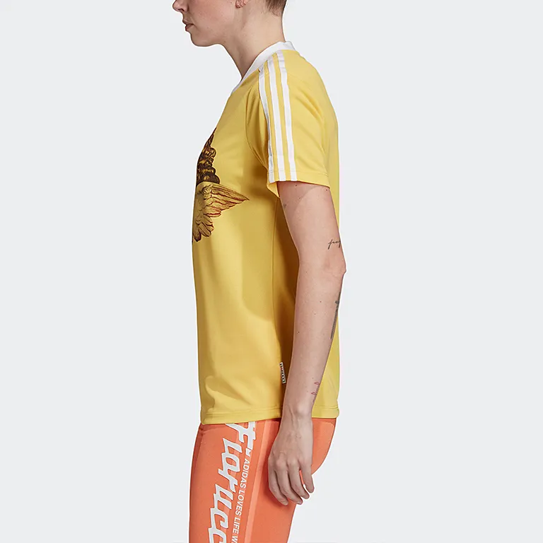 Adidas Originals Set in Sleeve T Shirt Women's Yellow-5
