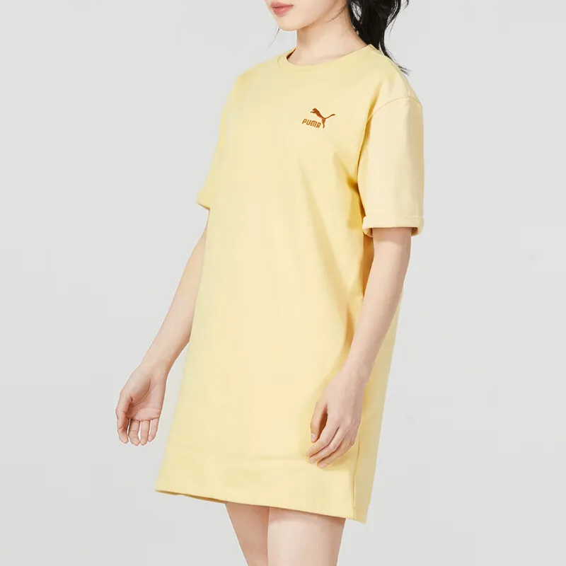 PUMA Short Sleeved Dress Women's Yellow-3
