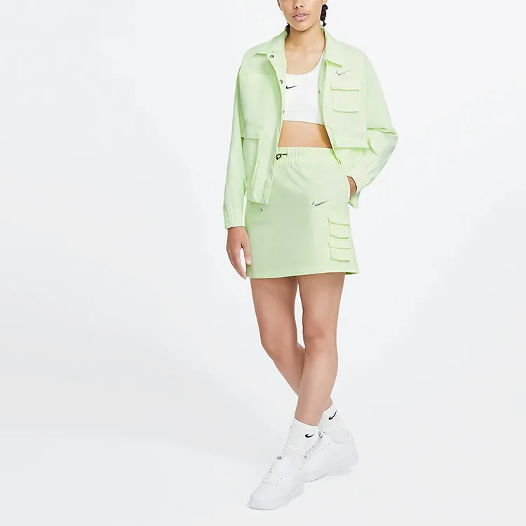 Nike Casual Short Skirts Women's Slight Yellow Green-3