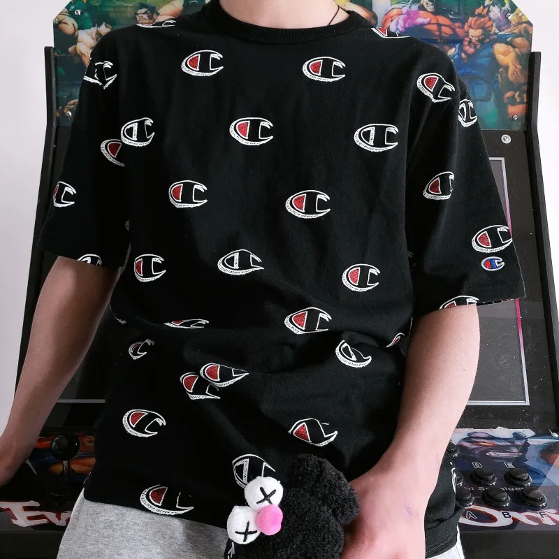 Champion T Shirt US Version Unisex Black-3