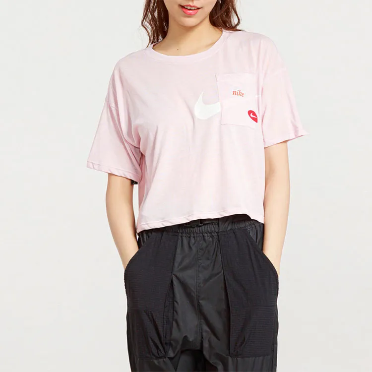 Nike Crop Tops Women's Pink-3