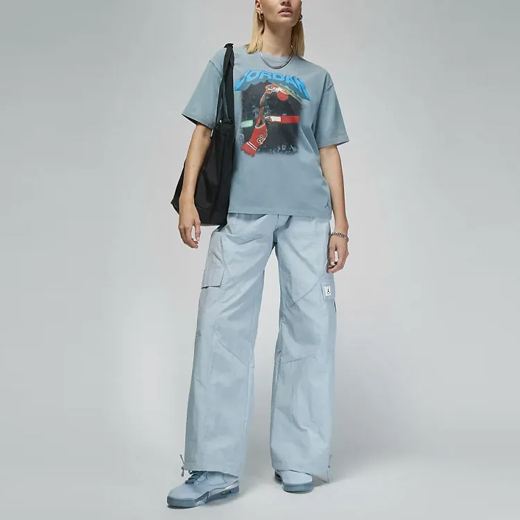 Jordan Drop Shoulder Sleeve T-Shirt Women's Ozone Blue-2