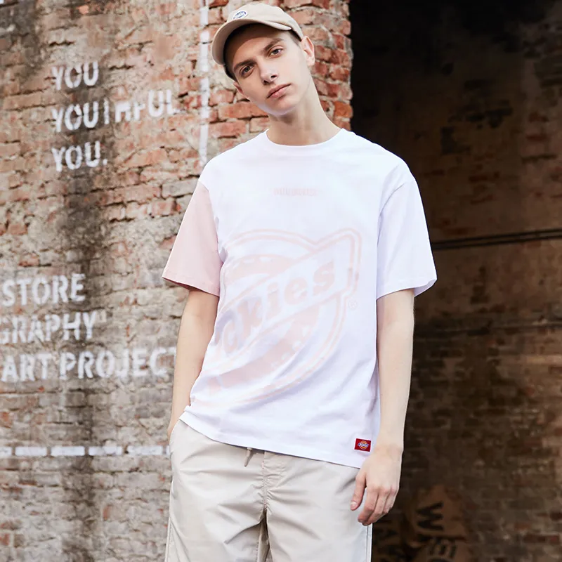 Dickies T Shirt Unisex White Pink-3