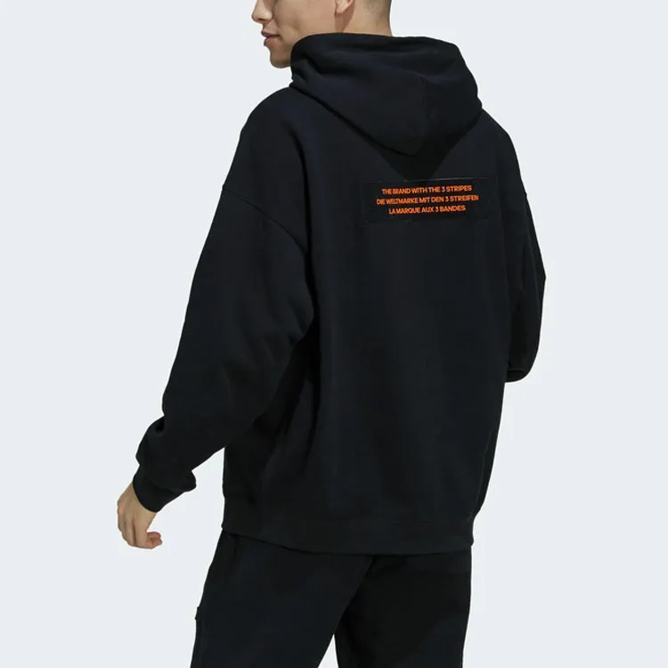 Adidas Originals BIG TREFOIL HOODIE Sweatshirt Men's Black-4