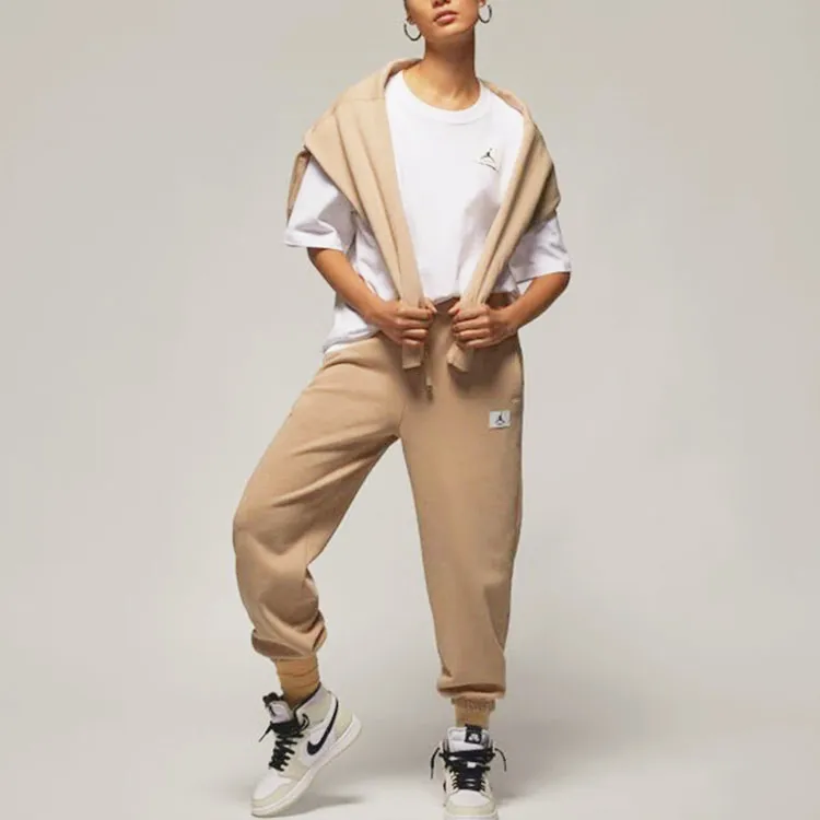 Jordan Knitted Sweatpants Women's Khaki-2