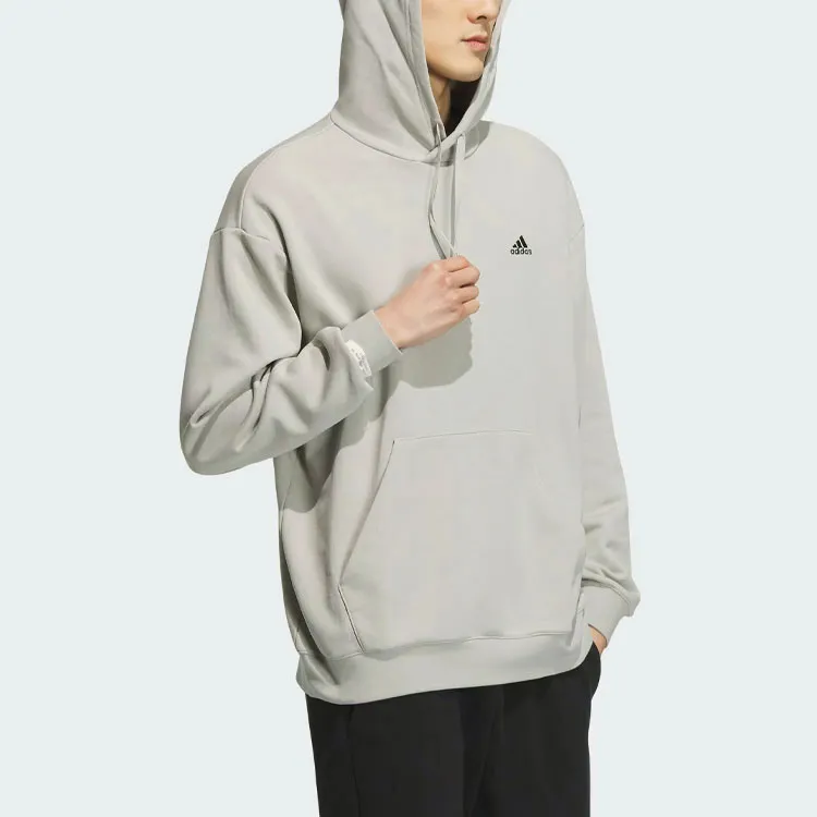 Adidas Logo Sweat Hoodie Sweatshirt Unisex Metal Gray-3