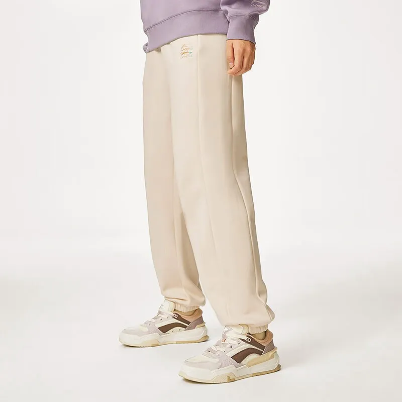 LiNing Sports Life Collection Knitted Sports Pants Women's Swan White-2