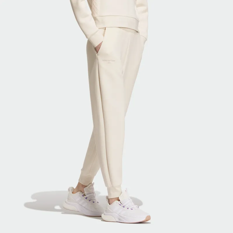 Adidas Lounge 7/8 Pants Knitted Sports Pants Women's Wonder White-3