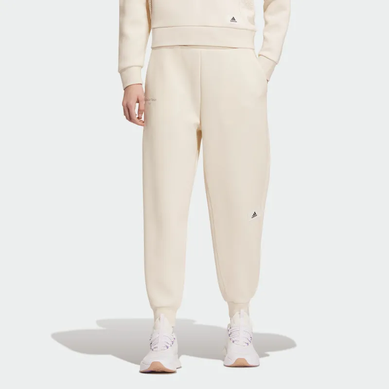 Adidas Lounge 7/8 Pants Knitted Sports Pants Women's Wonder White-2