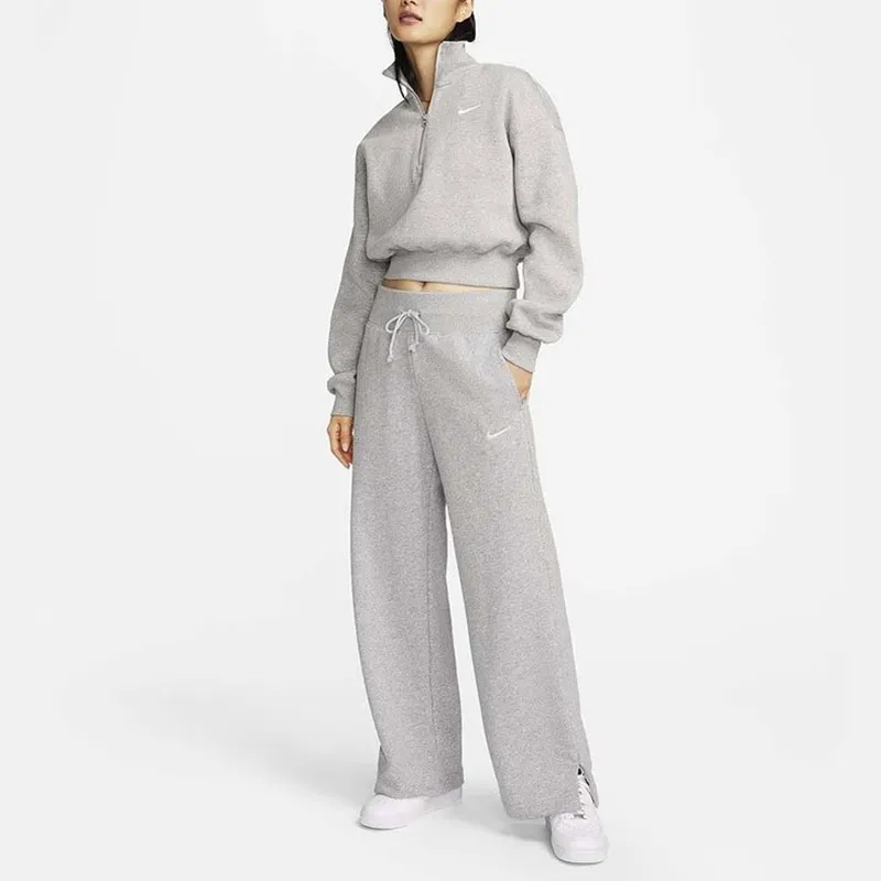 Nike Knitted Sports Pants Women's Gray-2