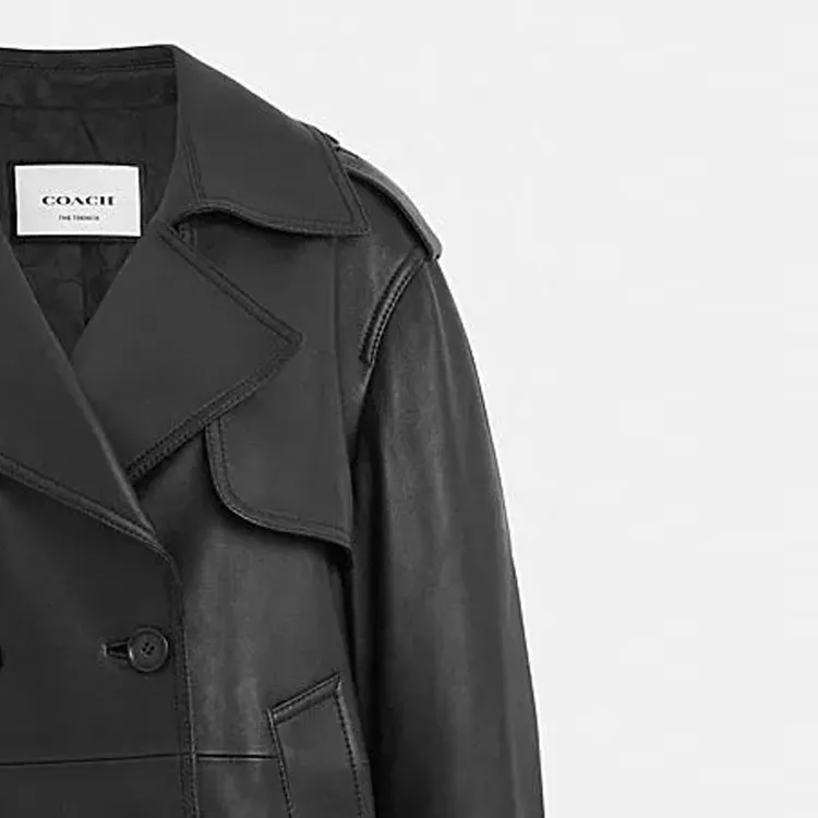 COACH Leather Jackets Women's Black-2