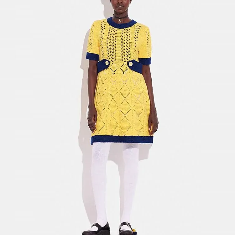 COACH Short Sleeved Dresses Women's Yellow-2