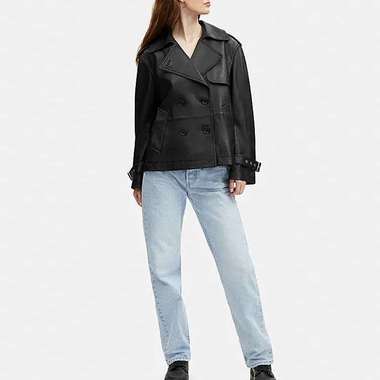 COACH Leather Jackets Women's Black-1