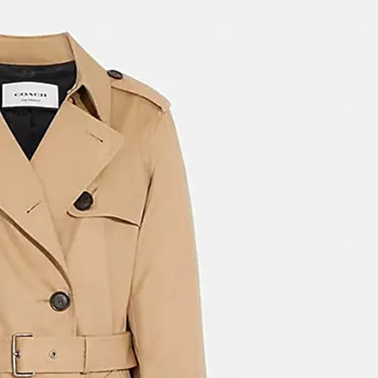COACH Trench Coats Women's Khaki-2
