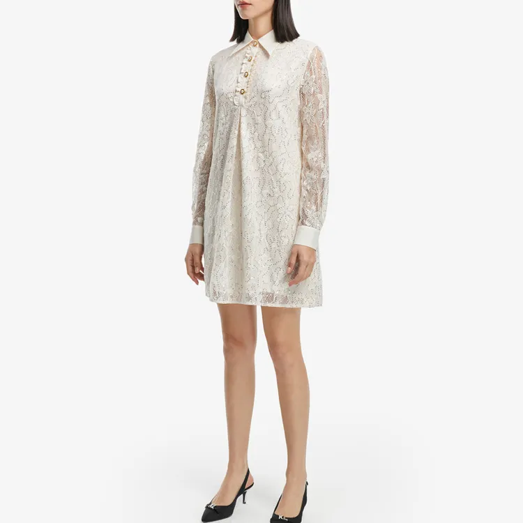 KARL LAGERFELD / Karl Lagerfeld Jeans Long-Sleeved Dresses Women's White-4