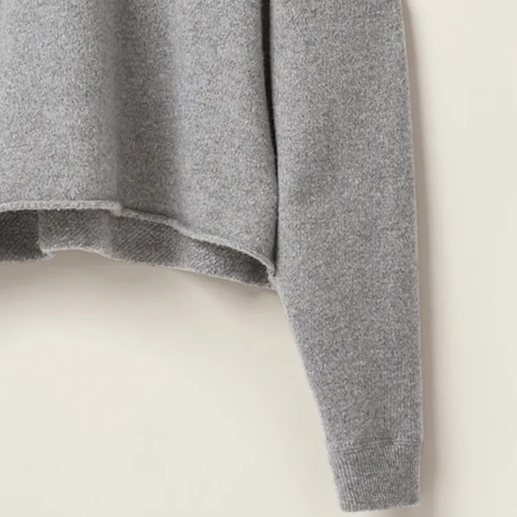 MIU MIU Logo Embroidered Crewneck Knitted Jumper-3
