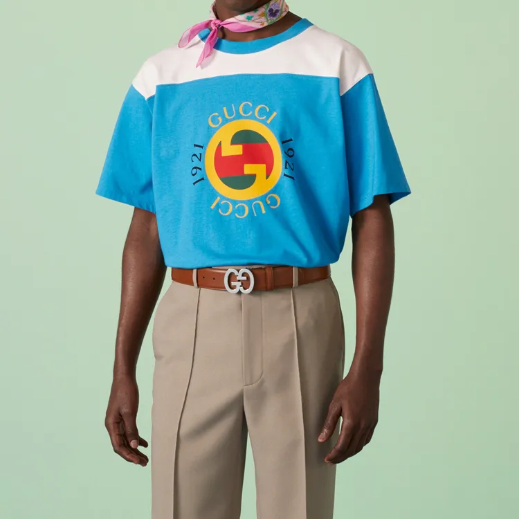 GUCCI T Shirts Men Light Blue-2