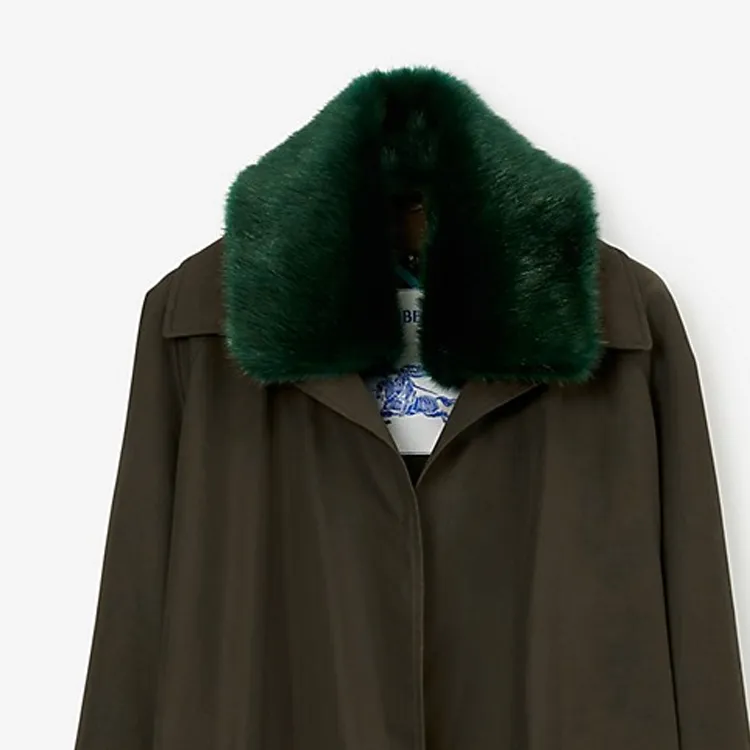 Burberry Shearling Belted Waist Long Sleeved Trench Coat-1