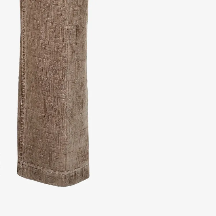 FENDI Button Detailed Straight Leg Jeans-1