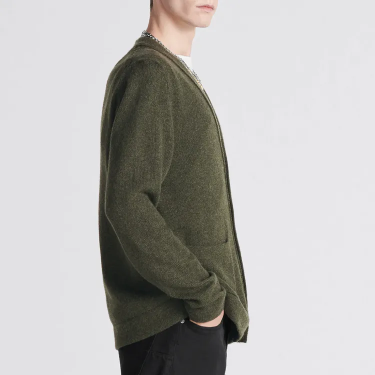 DIOR Homme Logo Patch V Neck Cardigan-3
