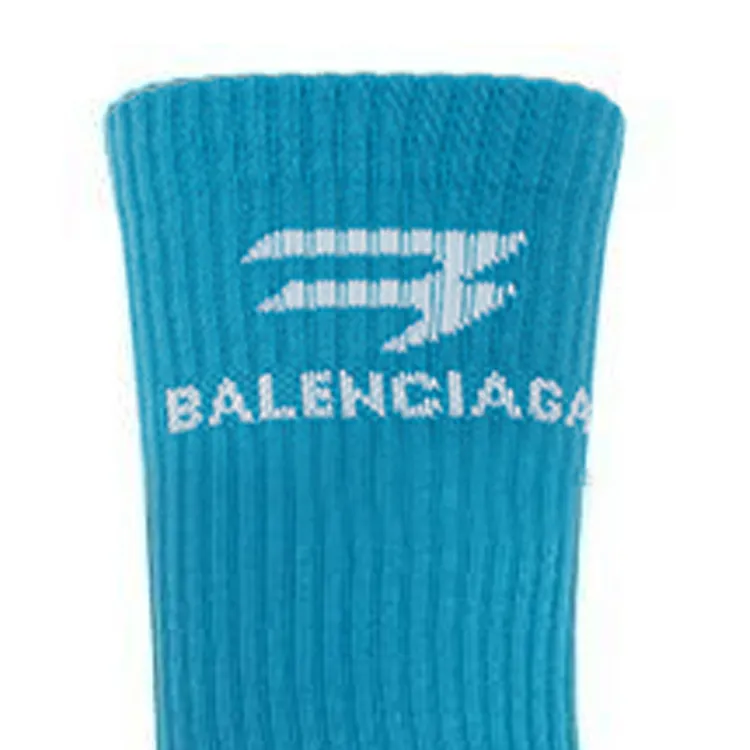 Balenciaga Mid-Calf Socks Regular Fit Men's 1 Pack Blue-1