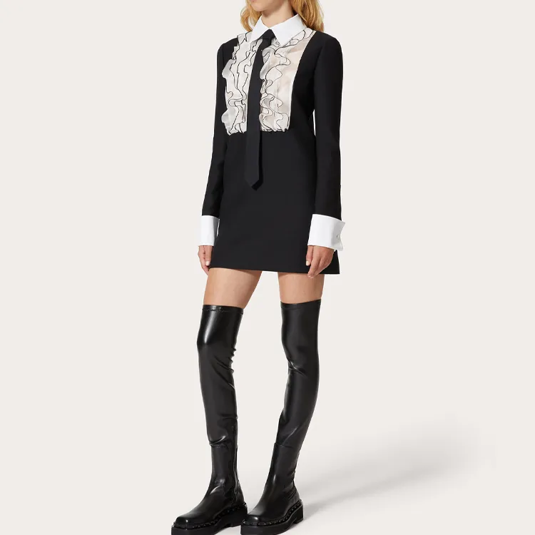 Valentino Ruffled Long-Sleeved Mini Dress-3