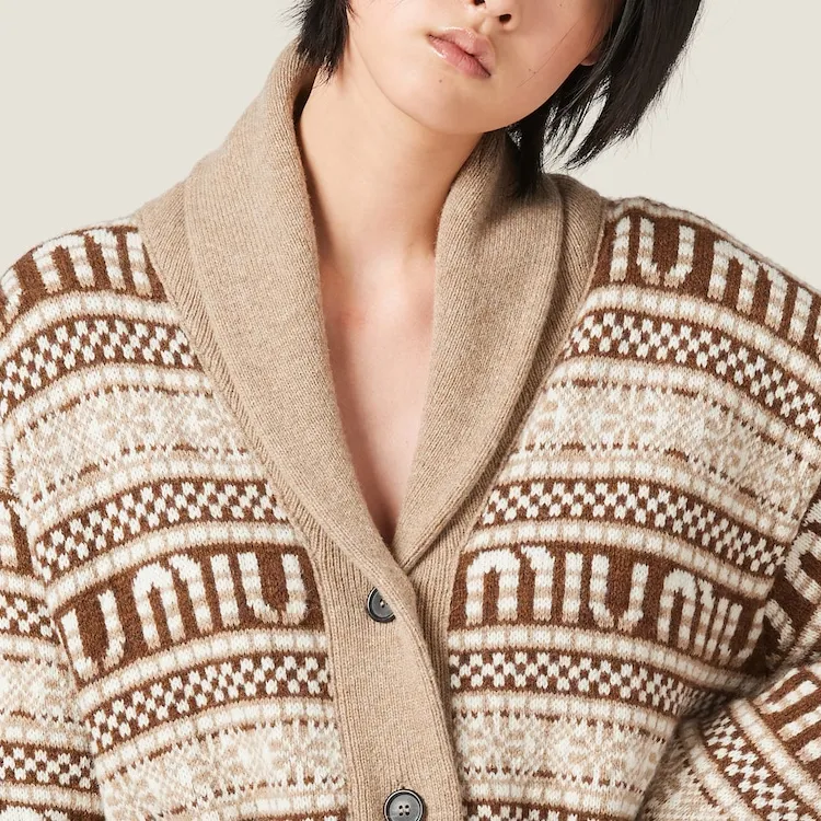 MIU MIU Button Up Belted Cardigan-3