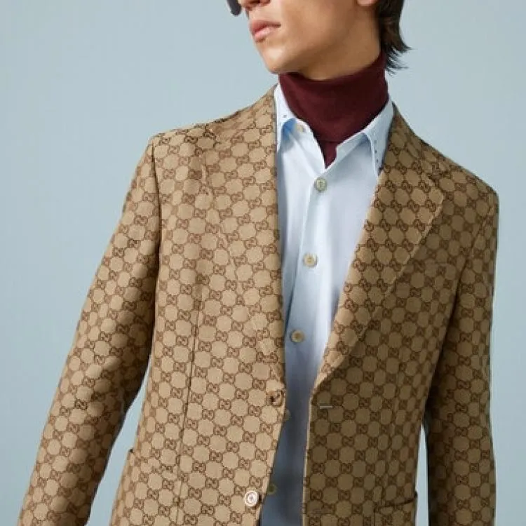 GUCCI Gg Supreme Linen Blazer-5
