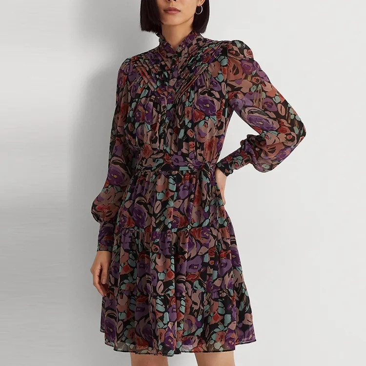 Polo Ralph Lauren Long Sleeved Dress Women's Dark Red-2