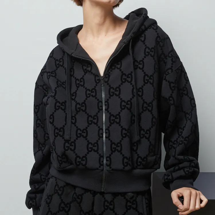 GUCCI Interlocking-G Cropped Hoodie-2