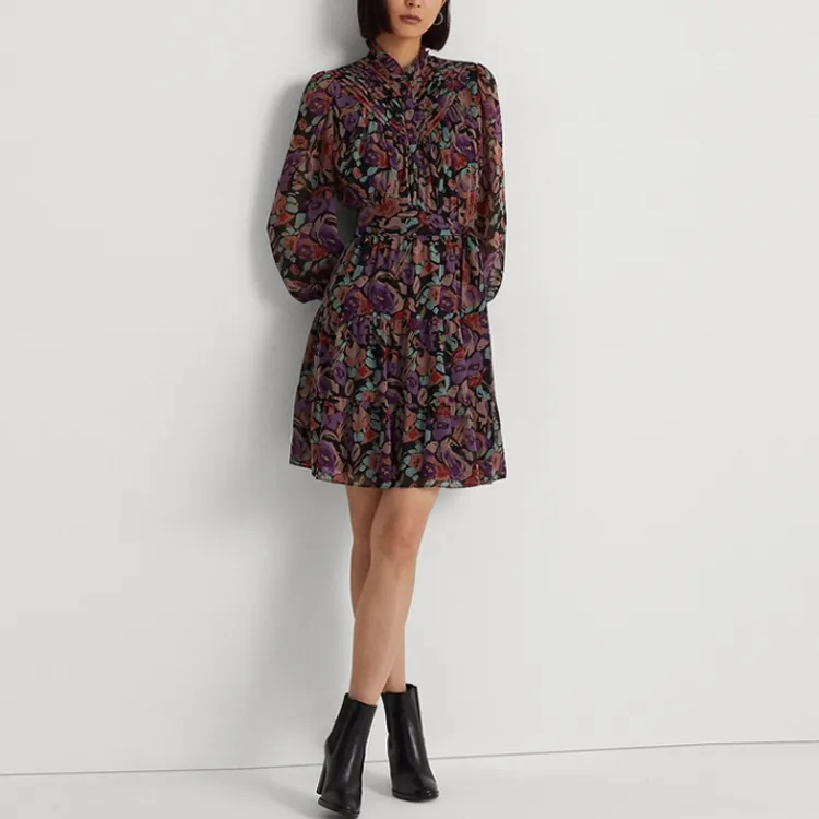 Polo Ralph Lauren Long Sleeved Dress Women's Dark Red-1