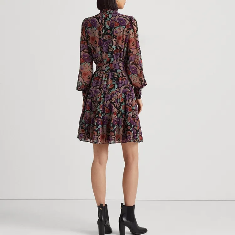 Polo Ralph Lauren Long Sleeved Dress Women's Dark Red-3