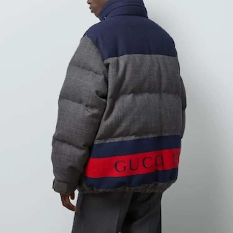 GUCCI Logo Patch Zip Up Puffer Jacket-3