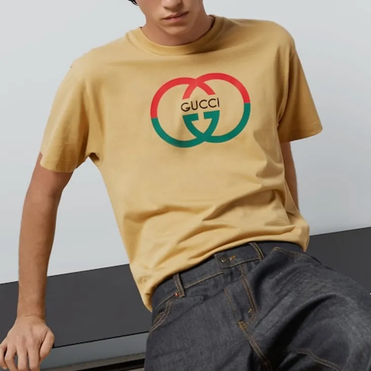 GUCCI Logo Printed Crewneck T-Shirt-6