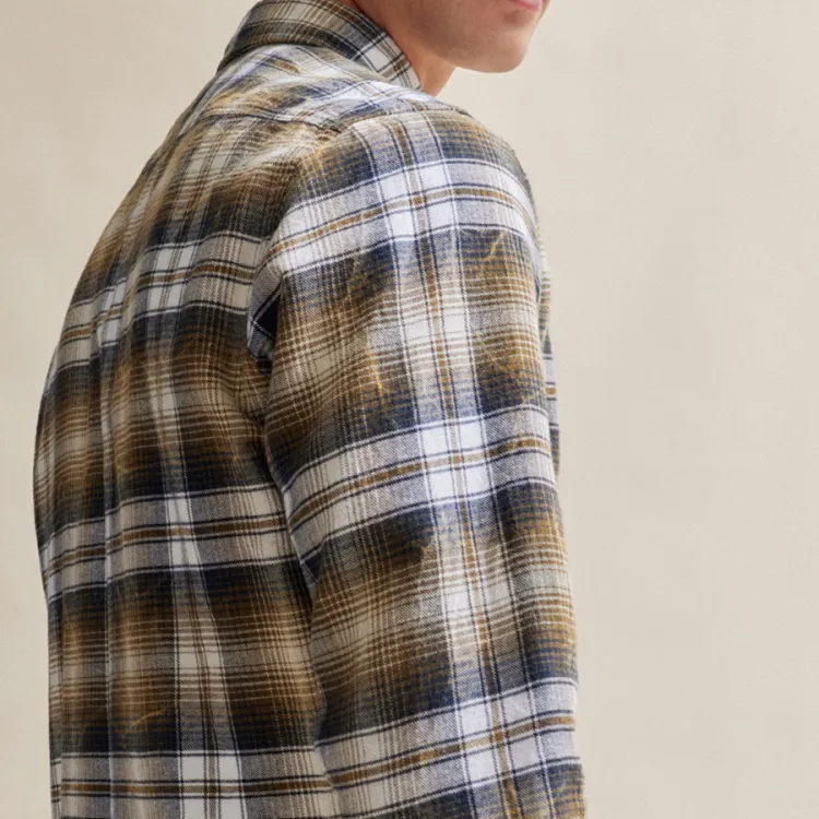 HUGO BOSS Plaid Flannel Cotton Shirt-4