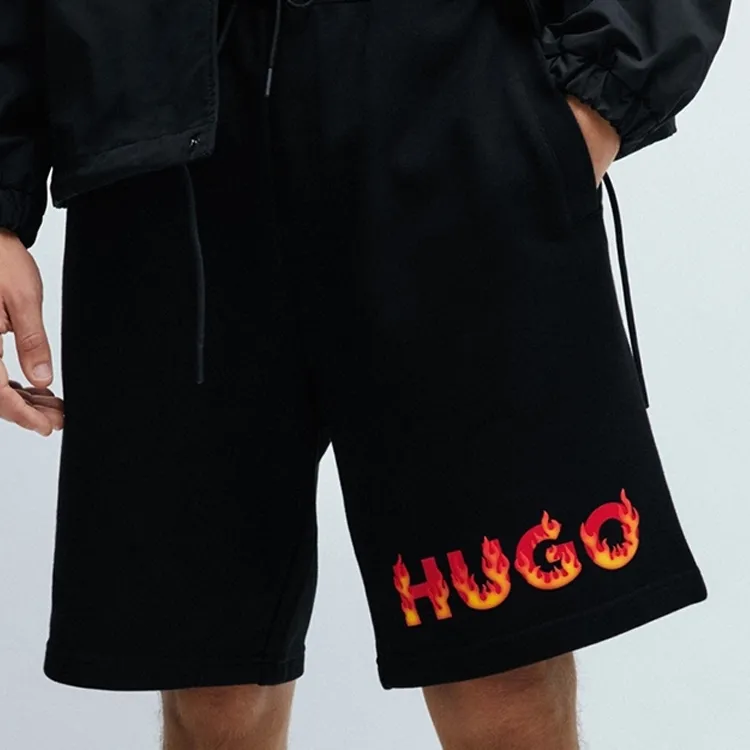 HUGO BOSS Flame Logo print Cotton Shorts-1