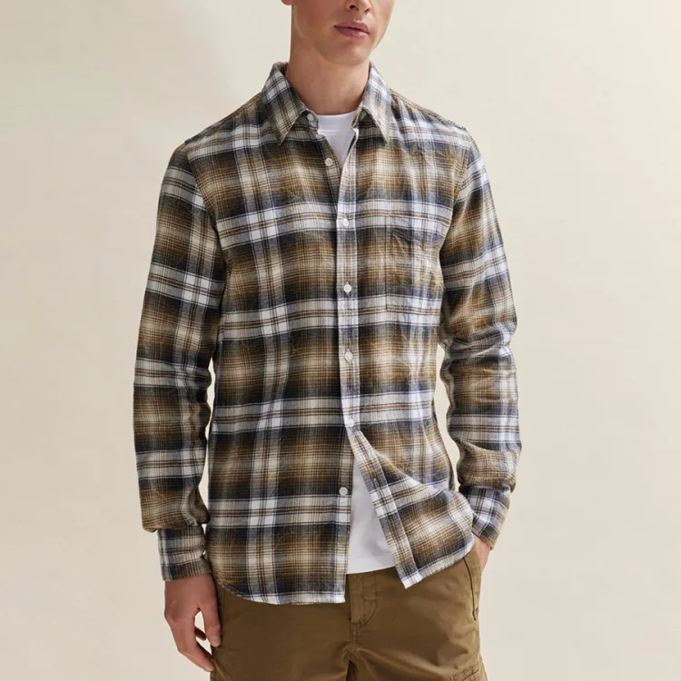HUGO BOSS Plaid Flannel Cotton Shirt-1