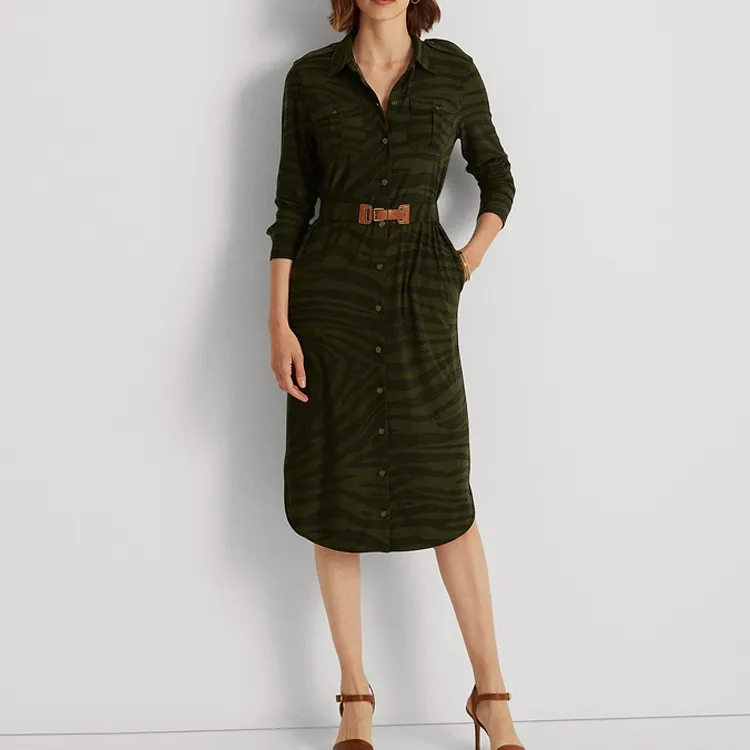 Polo Ralph Lauren Long-Sleeved Dresses Women's Green-1