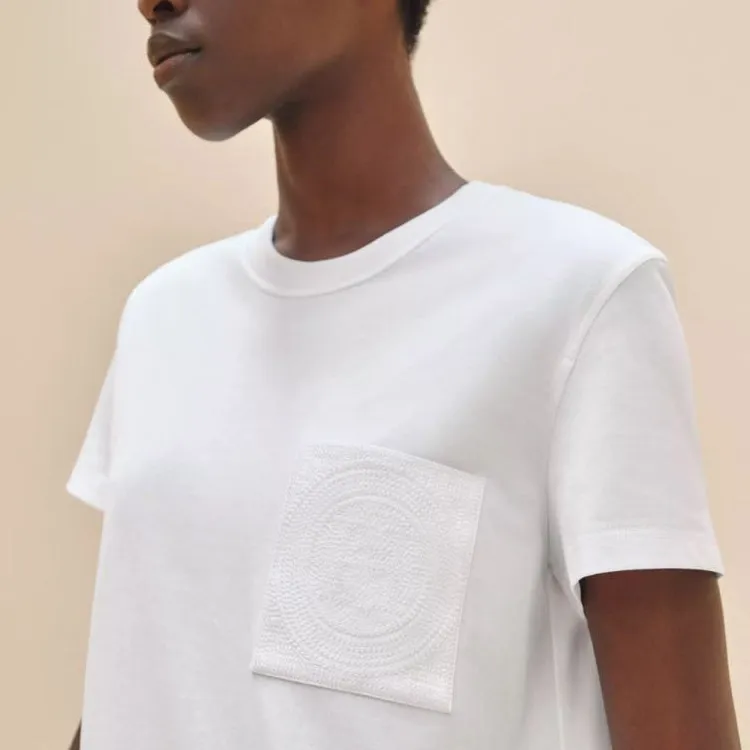 HERMES Short Sleeved Dresses Women's White-2