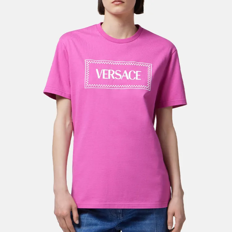 VERSACE Logo Printed Crewneck T Shirt-2